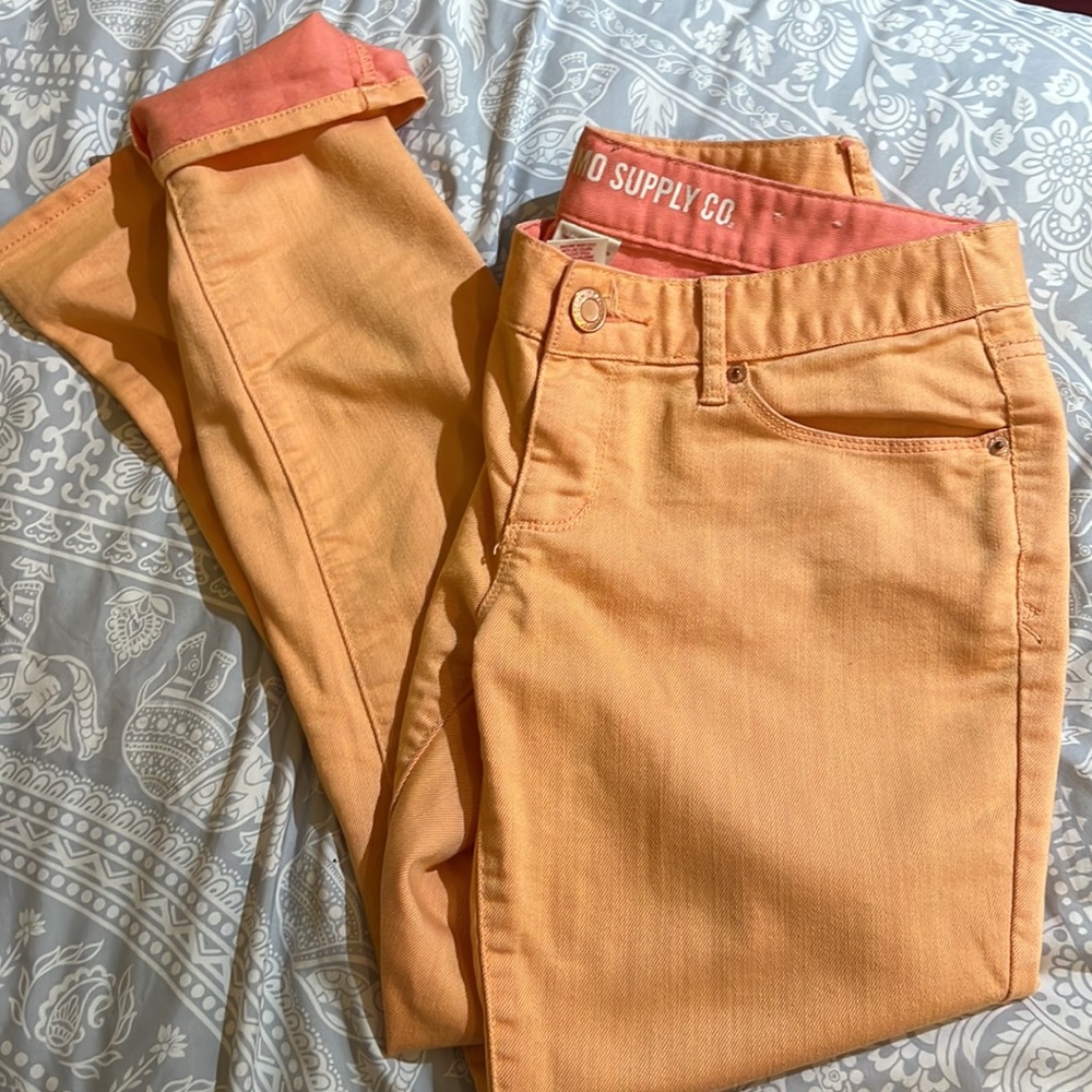 Size 6 Peach/Pink/Orange Jeans!
